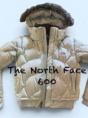 VTG The North Face Prodigy Jacket Women's Large Powder Blue 600 Down Puffer
